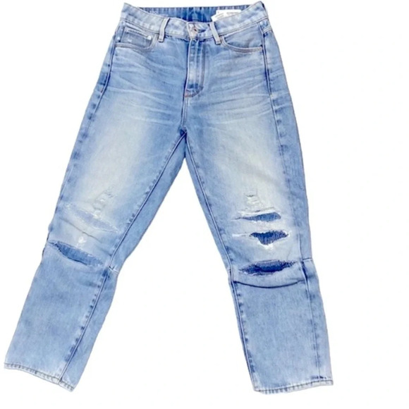 G-Star Restored Denim 3301 Ultra High Straight Leg Jeans Distressed Sz. 25 Waist - Picture 2 of 11